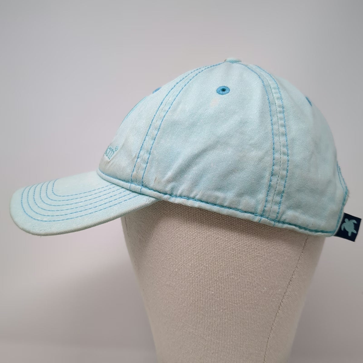 Simply Southern Baseball Cap Blue One Size Embroidered Logo Turtle Slideback Hat