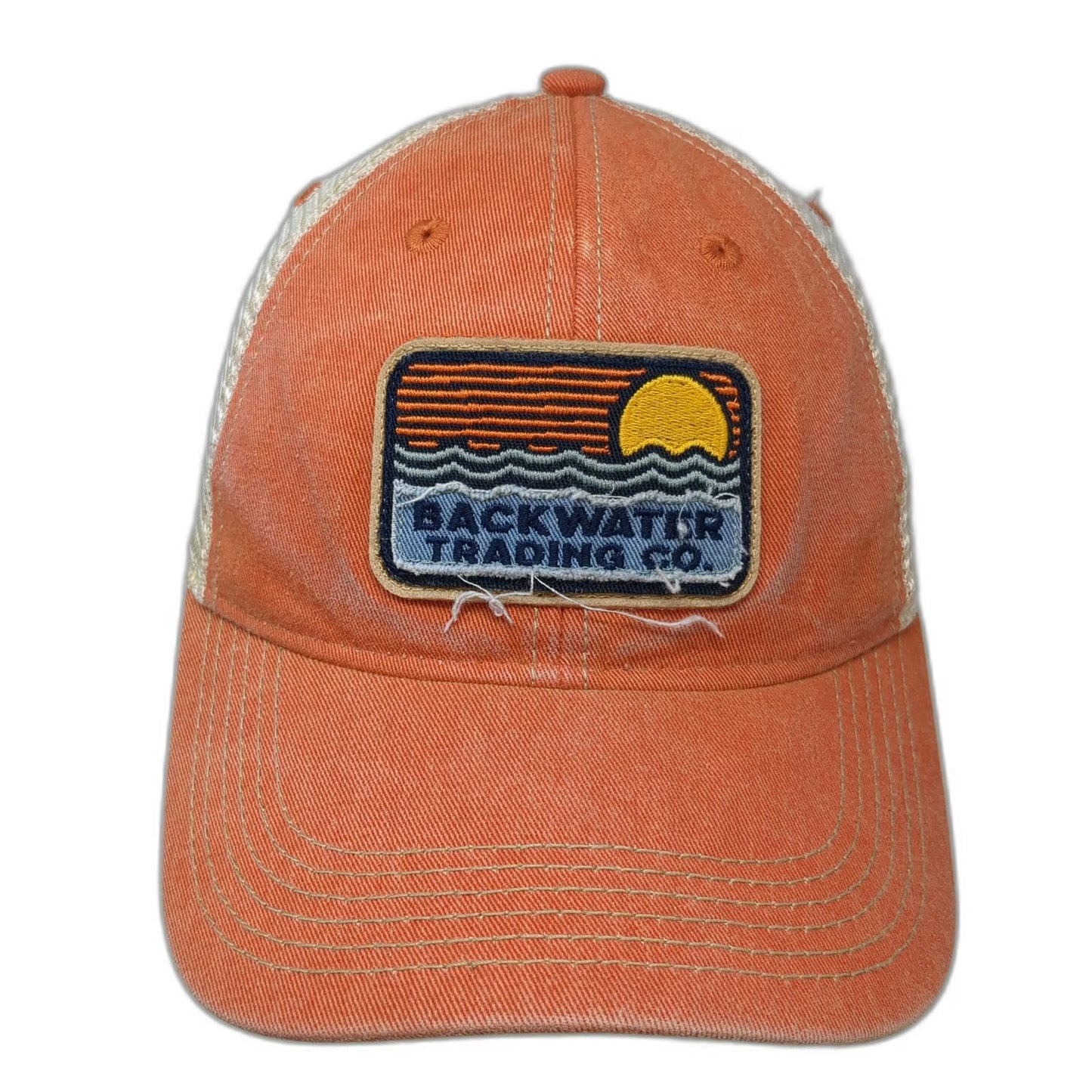 Legacy Trucker Hat Orange One Size Martha's Vineyard Backwater Trading Co Mesh