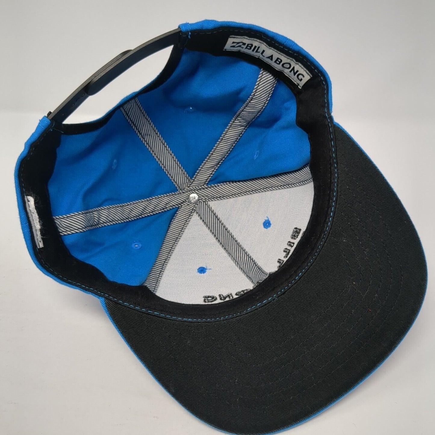 Billabong Snapback Hat Blue One Size Adjustable Embroidered Vented Holes 6 Panel