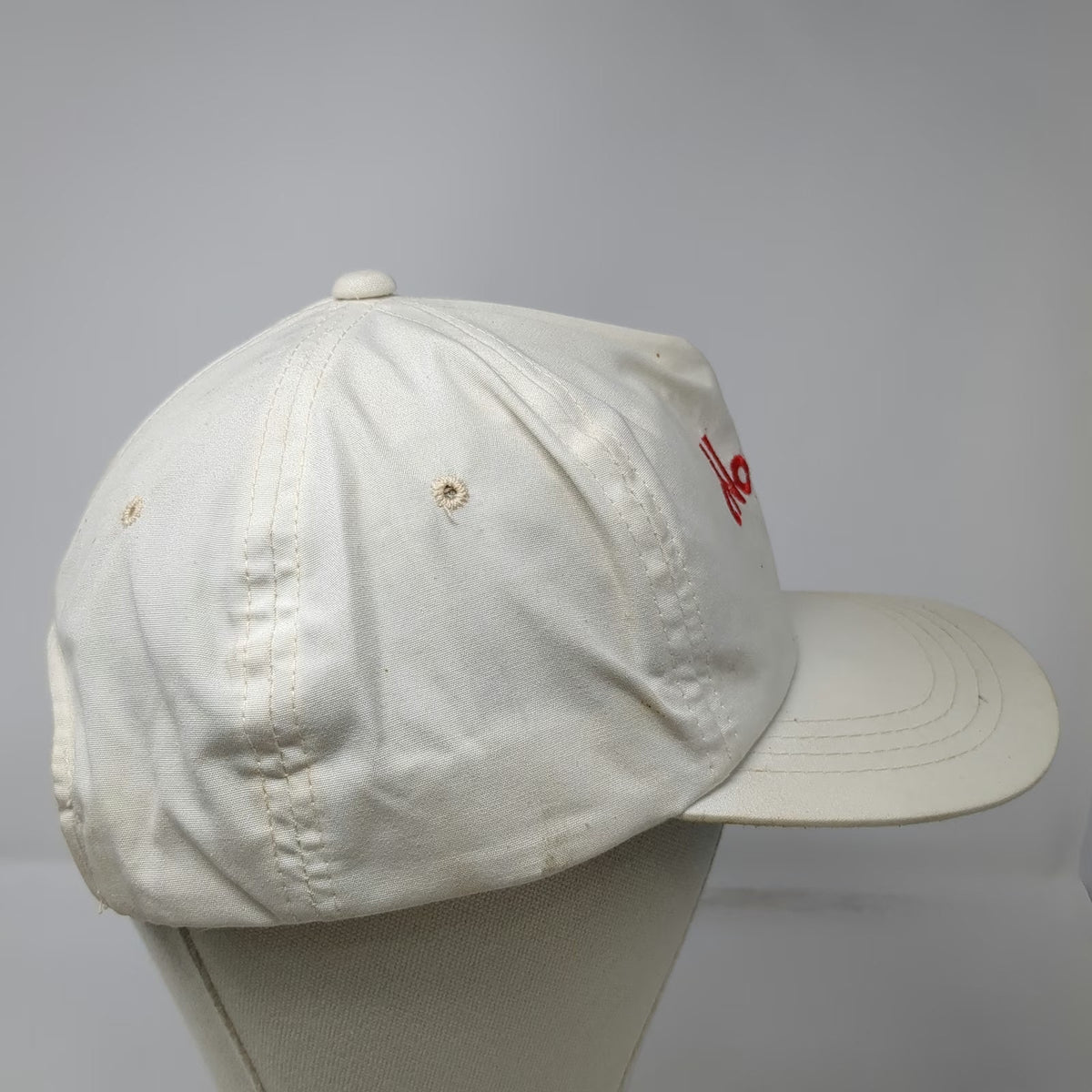 Hogan 5 Panel White One Size Snapback Green Underbrim Script Logo Hat