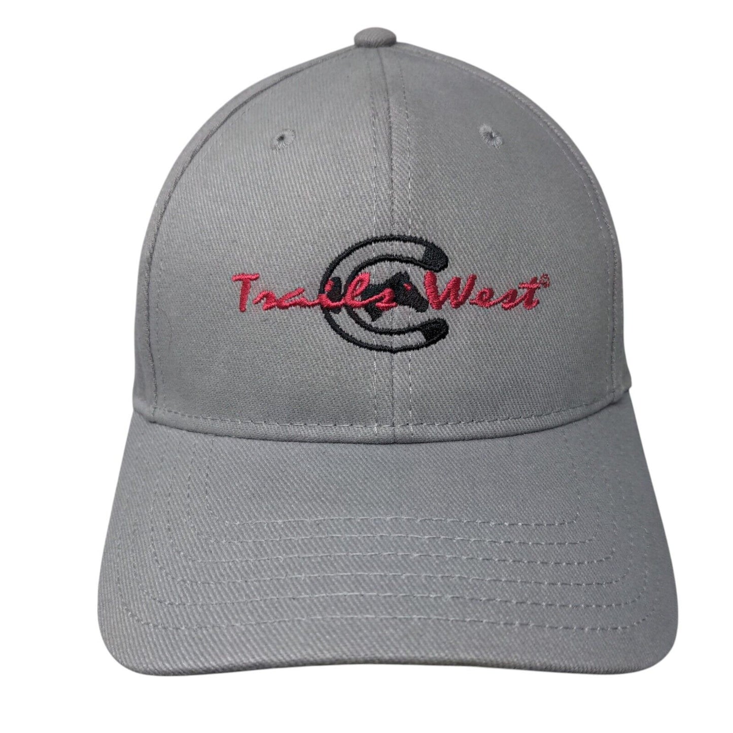 Trails West Strapback Hat Gray OSFM Adjustable Embroidered Otto
