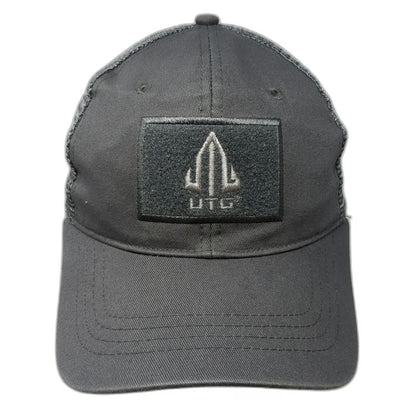 UTG Baseball Cap Gray One Size Mesh Back Tactical Logo Patch Strapback Hat