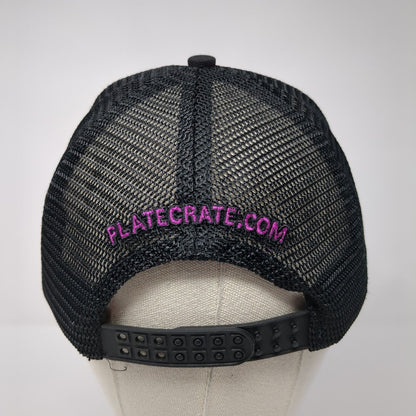 Plate Crate Snapback Mesh Back Trucker Hat Black One Size Embroidered