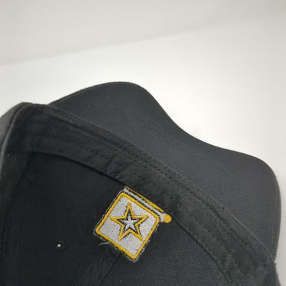 US Army Logo Slideback Hat Black One Size Solid Adjustable Embroidered