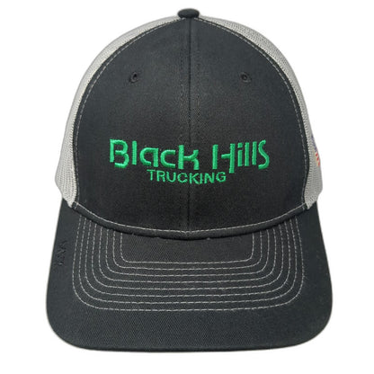 Max Trucker Hat Black One Size Mesh Snapback USA Flag Black Hills Trucking Hat