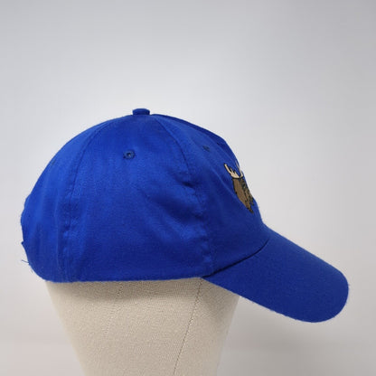 Hit Wear Strapback Hat Blue One Size Adjustable Embroidered 6 Panel Polyester