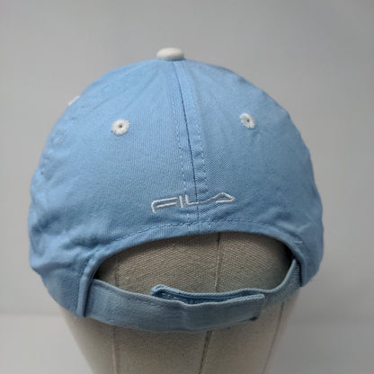 FILA Strapback Hat Blue One Size Embroidered Adjustable Solid 6 Panel