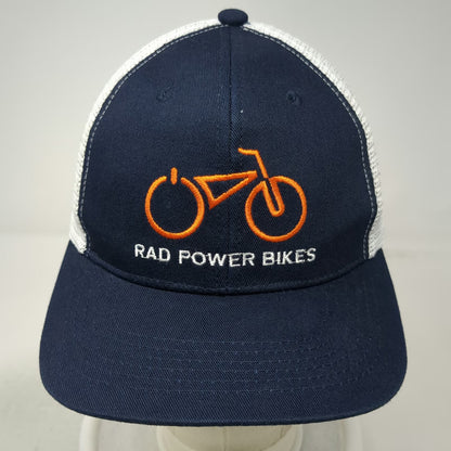 Rad Power Bikes Trucker Hat Blue Orange White One Size Mesh Back Snapback Brim