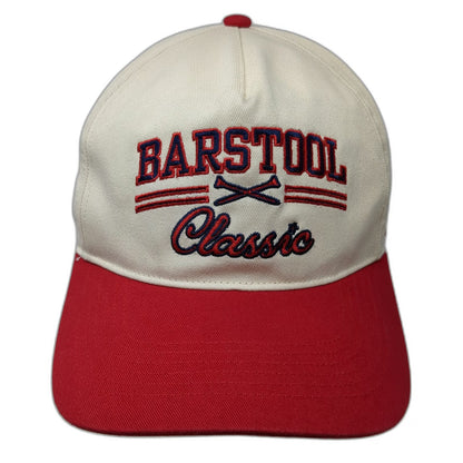 '47 Barstool Classic 2025 Beige Red OSFM 5 Panel Golf Snapback Hat Adjustable