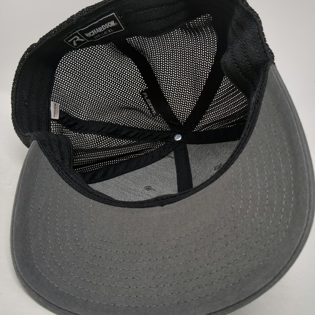 Richardson Baseball Cap Gray XL United Metals American Flag Mesh Flexfit Hat