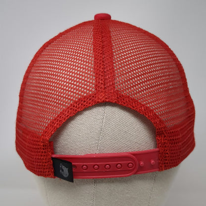 Pit Bull Trucker Hat Red Tie-Dye Bicycle One Size Mesh Snapback Graphic Hat