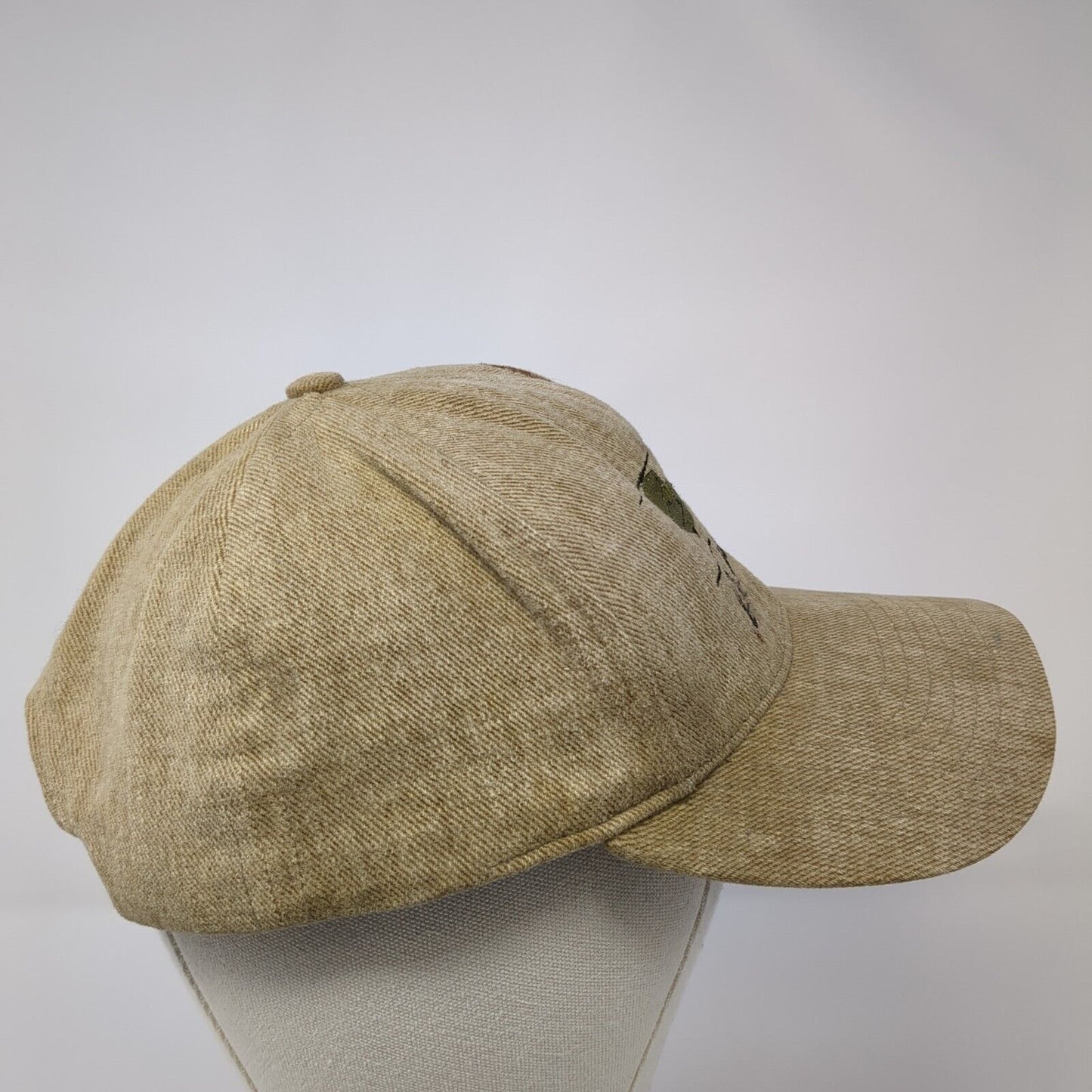 Boeing Snapback Hat Tan One Size Adjustable Embroidered Solid 6 Panel