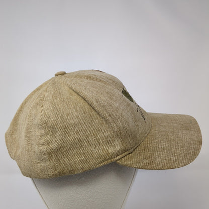 Boeing Snapback Hat Tan One Size Adjustable Embroidered Solid 6 Panel