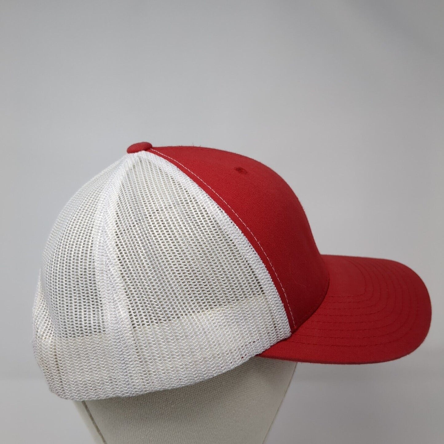 The Classics Yupoong Snapback Mesh Back Trucker Hat Red One Size BD Logo