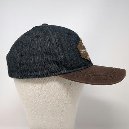 MPC Baseball Cap Blue Brown OSFM Denim Caterpillar Equipment Logo Hat Adjustable
