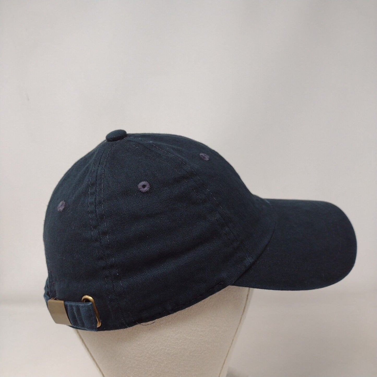 Unbranded Slideback Hat Black One Size Adjustable Vented Holes 6 Panel Blank