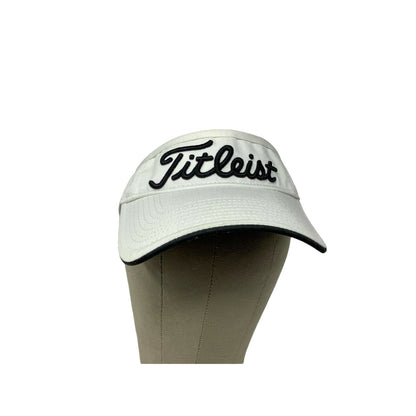 Titleist Pro V1 Sun Visor Embroidered Spell Out White & Black Strapback