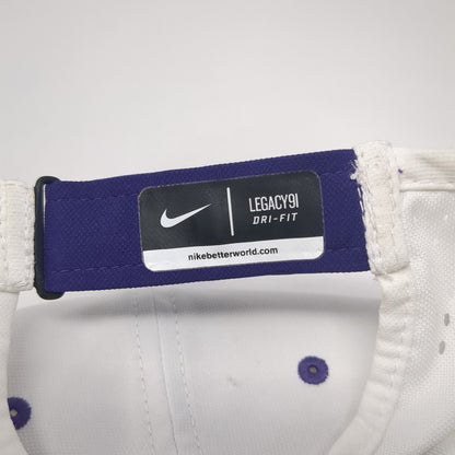 Letter W Strapback Hat White One Size Embroidered Laser Cut Nike Swoosh