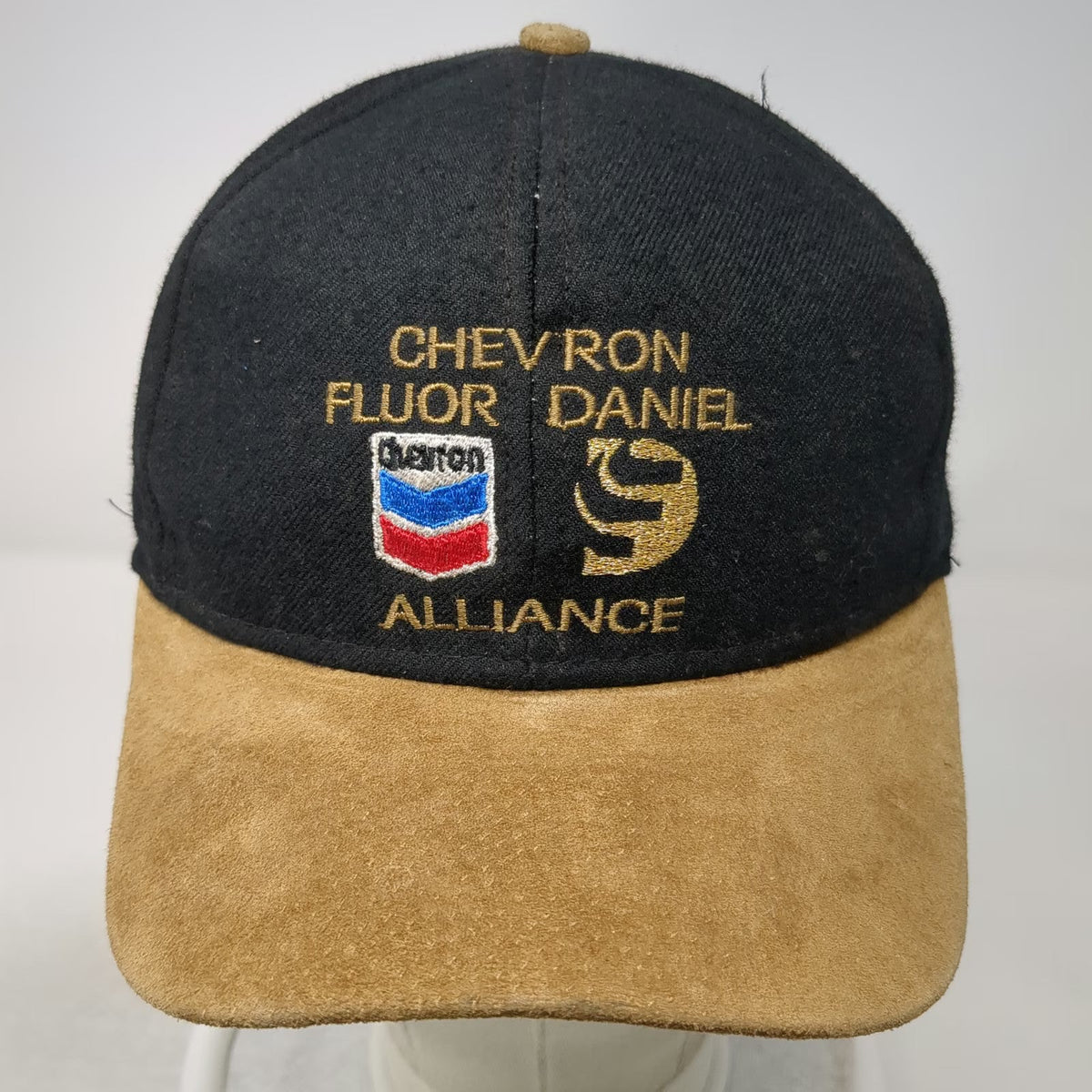 Chevron Fluor Daniel Alliance Snapback Hat Black Brown One Size Suede Bill