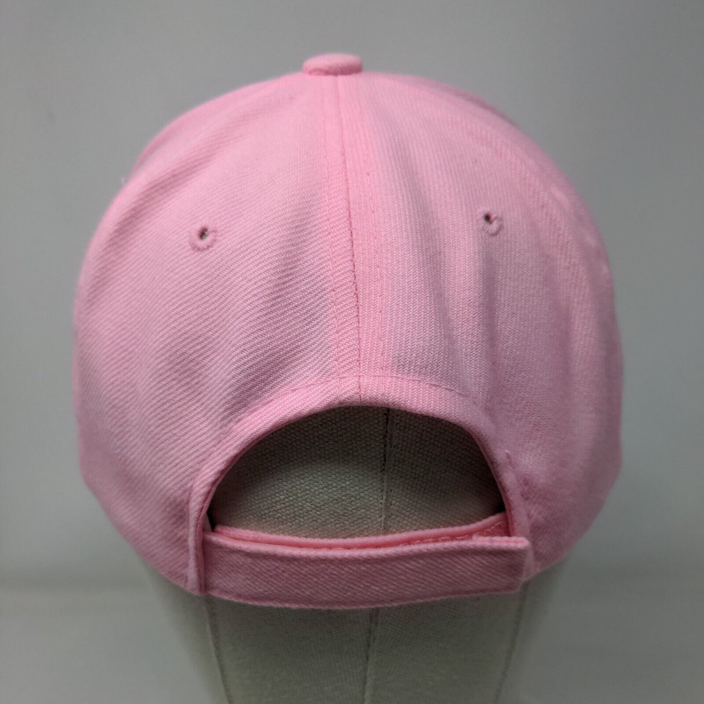 Navy Mom Strapback Hat Pink One Size Adjustable Embroidered Vented Holes 6 Panel