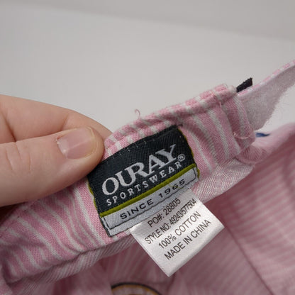 Durango & Silverton Train Conductor's Strapback Hat Pink One Size Striped
