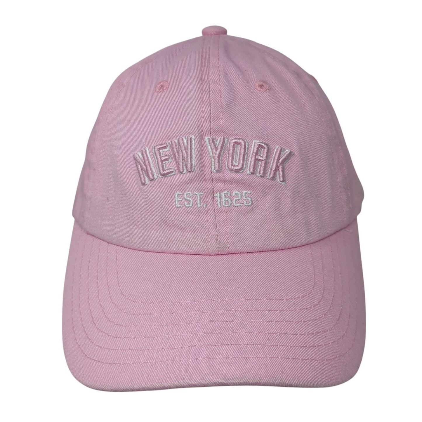 New York Est. 1625 Slideback Baseball Cap Pink One Size Adjustable by Elidan