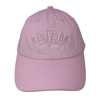 New York Est. 1625 Slideback Baseball Cap Pink One Size Adjustable by Elidan