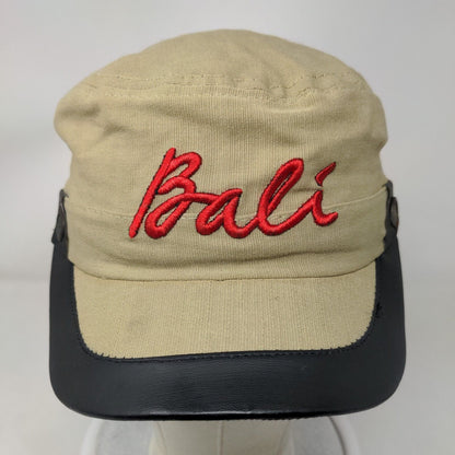 Bali Strapback Cadet Army Cap Hat Tan One Size Embroidered Adjustable