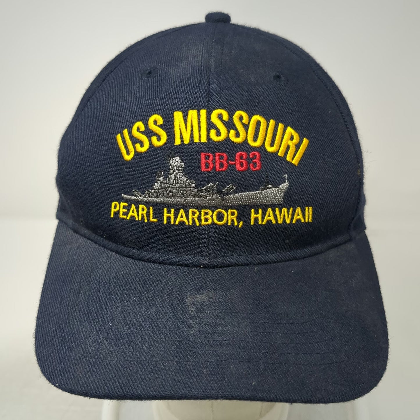Hawaiian Headwear Snapback Blue Hat One Size USS Missouri BB-63 Pearl Harbor