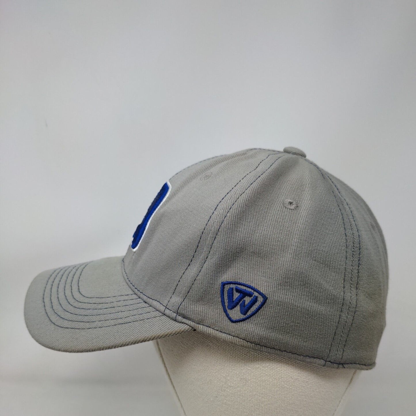 Duke Blue Devils Fitted Hat Gray OSFA Embroidered Logo Hit Top of the World