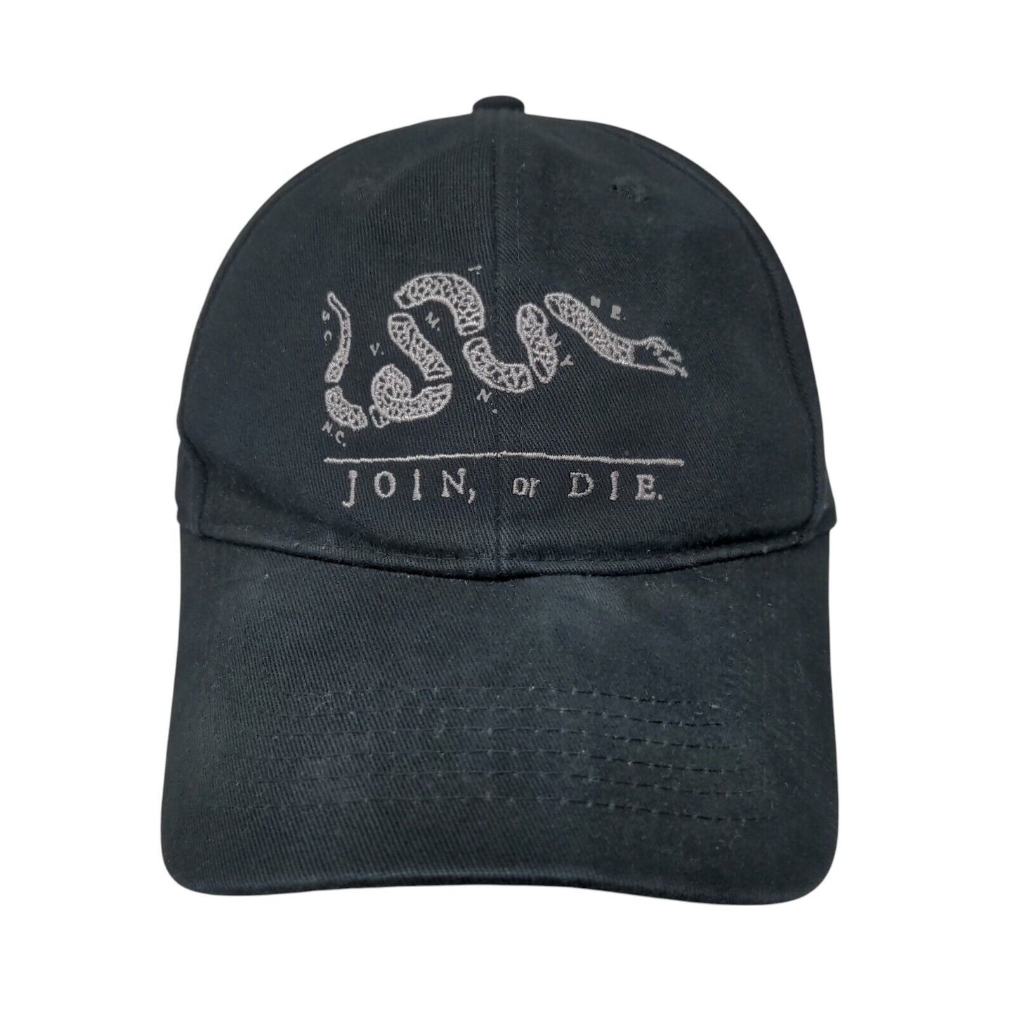 Join Or Die Strapback Hat Black OSFA Adjustable Embroidered 6 Panel Rothco