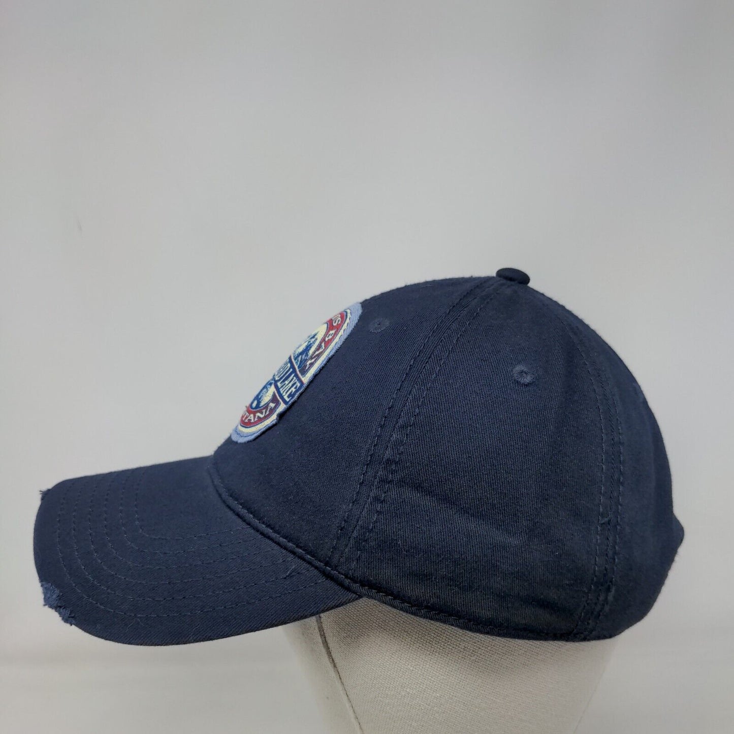 Woods Bay Montana Flathead Lake Patch Strapback Hat Blue OSFM Otto
