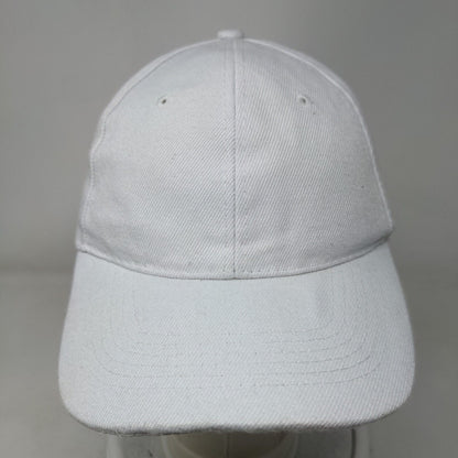 Unbranded Srapback Hat White One Size Adjustable Vented Holes 6 Panel Blank