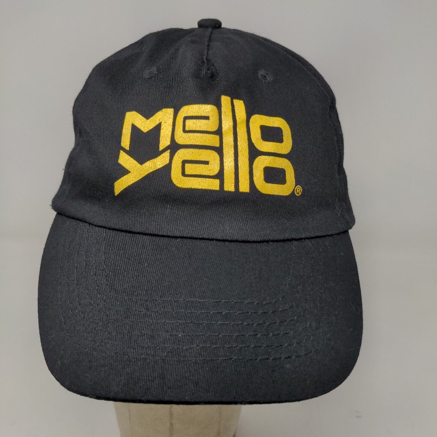 Hit Wear Men's Strapback Hat Black OSFA Graphic Mello Yello Logo Cotton