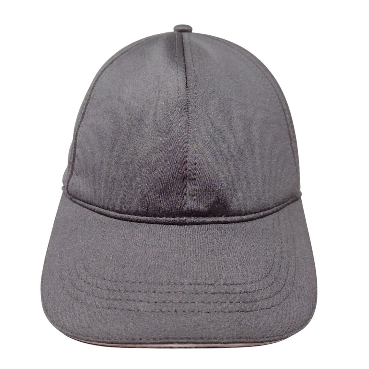 Unbranded Strapback Hat Black OSFA Adjustable 6 Panel Solid Outdoor