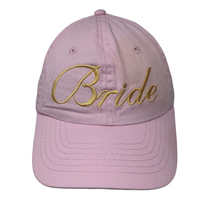 Bride Slideback Hat Pink One Size Adjustable Embroidered 6 Panel Dalix