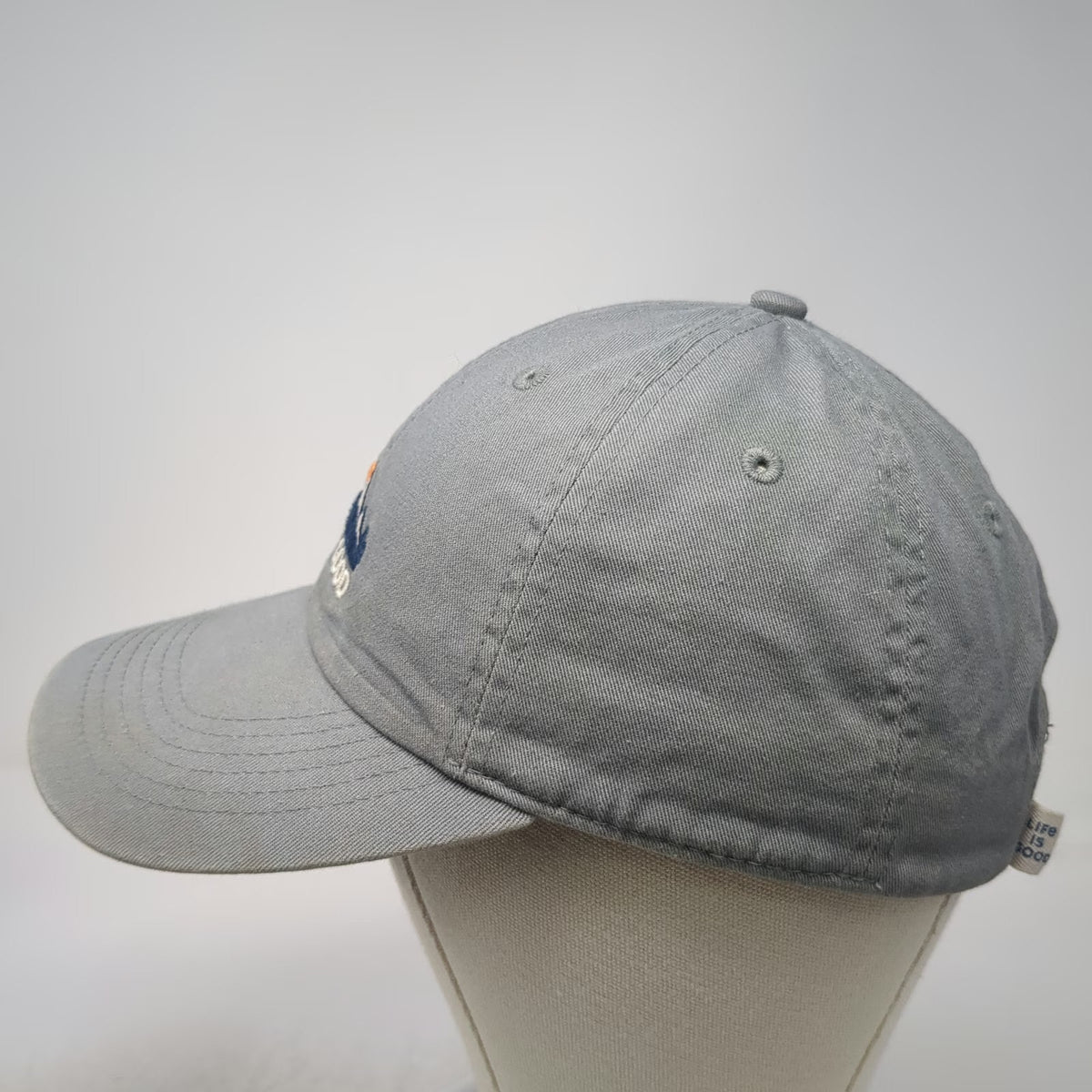 Life is Good Baseball Cap Gray One Size Mountain Embroidery Cotton Slideback Hat