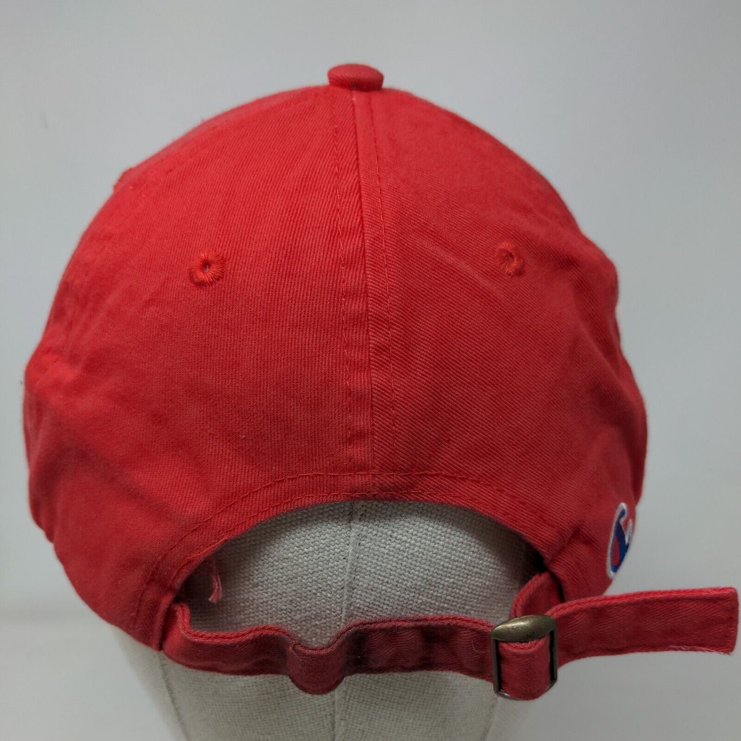 Champion Slideback Hat Red OSFA Adjustable 6 Panel Vent Holes