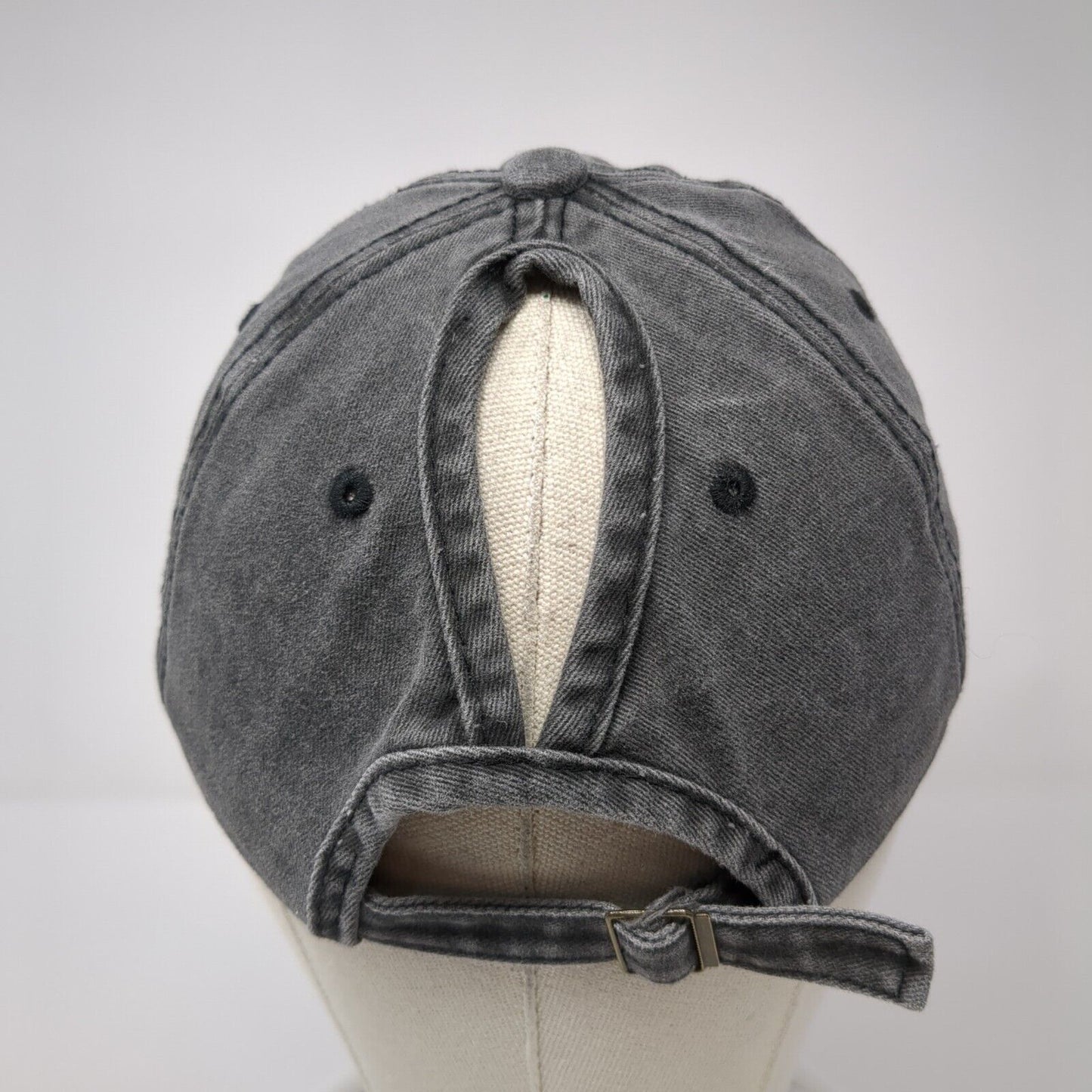 Unbranded Ponyback Slideback Hat Gray One Size Adjustable 6 Panel Blank Cotton