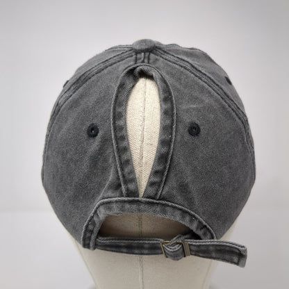 Unbranded Ponyback Slideback Hat Gray One Size Adjustable 6 Panel Blank Cotton