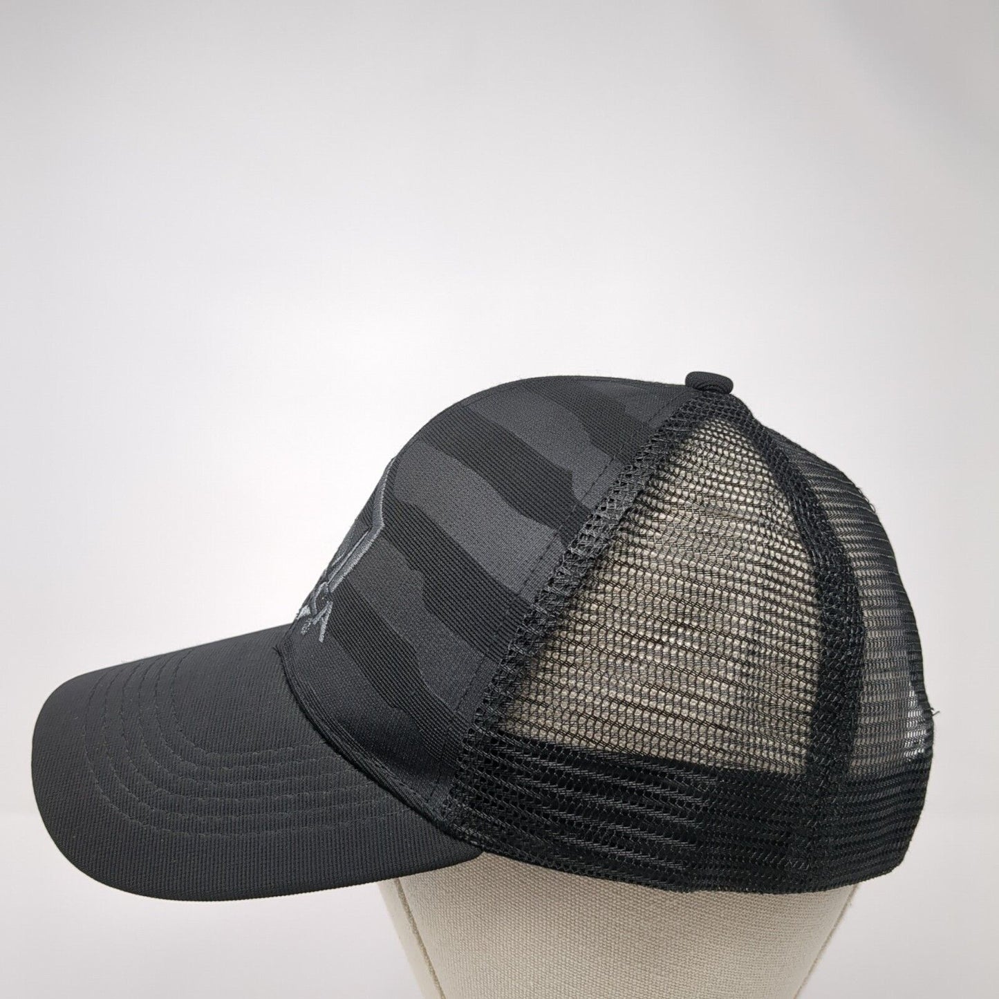 USCCA Snapback Trucker Hat Black One Size Adjustable Embroidered Mesh Back