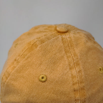 Unbranded Strapback Hat Orangish-Tan One Size Vented Holes 6 Panel Blank