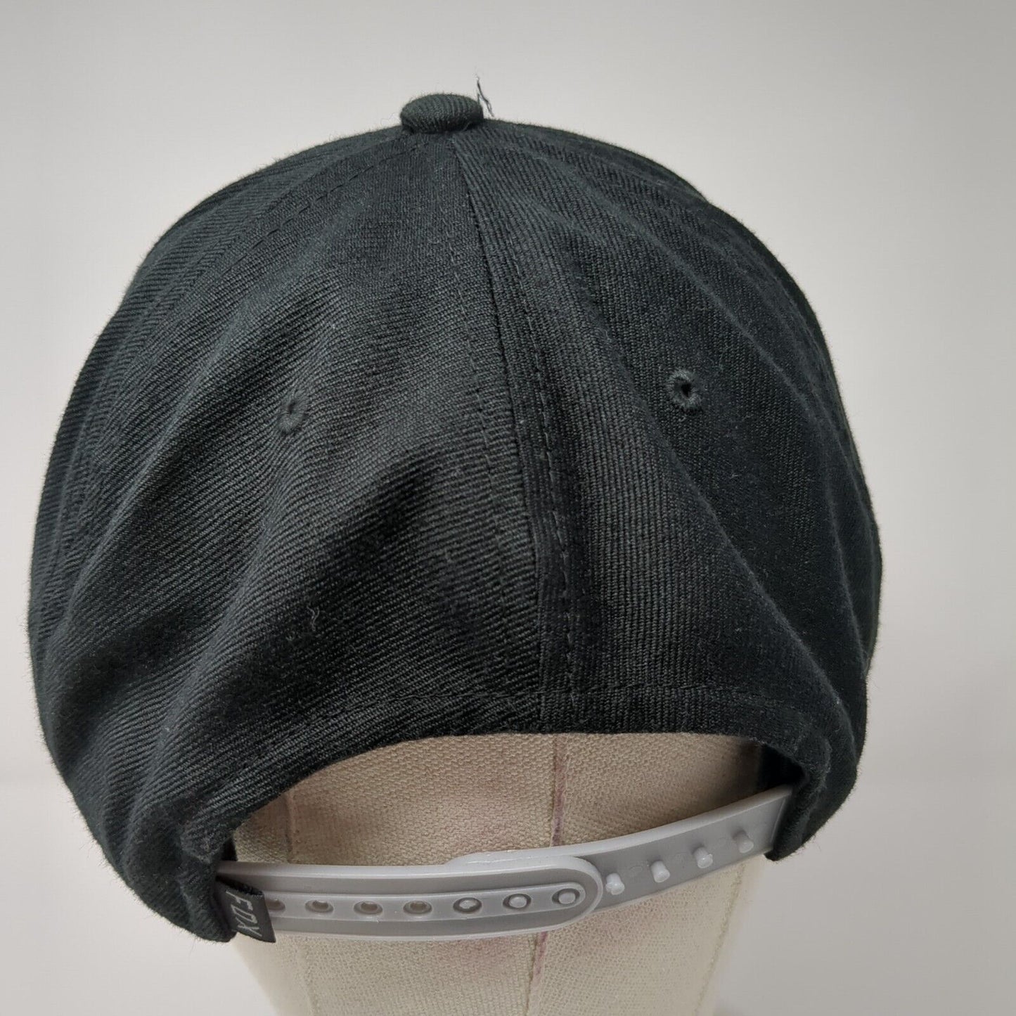 Fox Snapback Hat Black One Size Adjustable Embroidered Colorblock