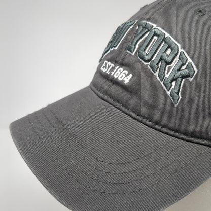 New York Est. 1664 Strapback Hat Gray One Size Adjustable Torkia Apparel