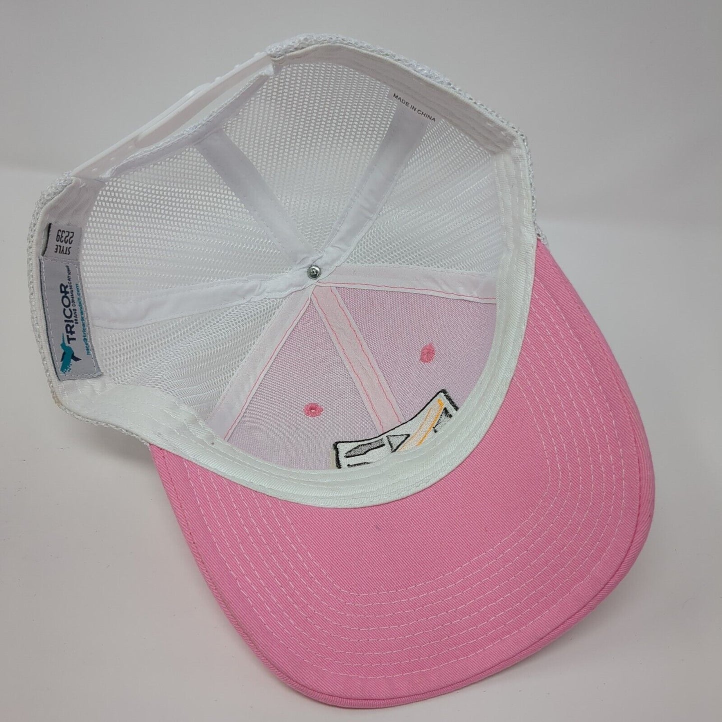 Ness Campbell Snapback 2239 Trucker Hat Pink OS Adjustable Mesh Back Tricor