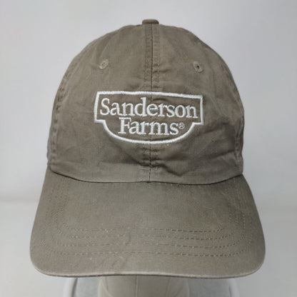 Sanderson Farms Strapback Hat Tan One Size Embroidered 6 Panel Classic Cut Ahead