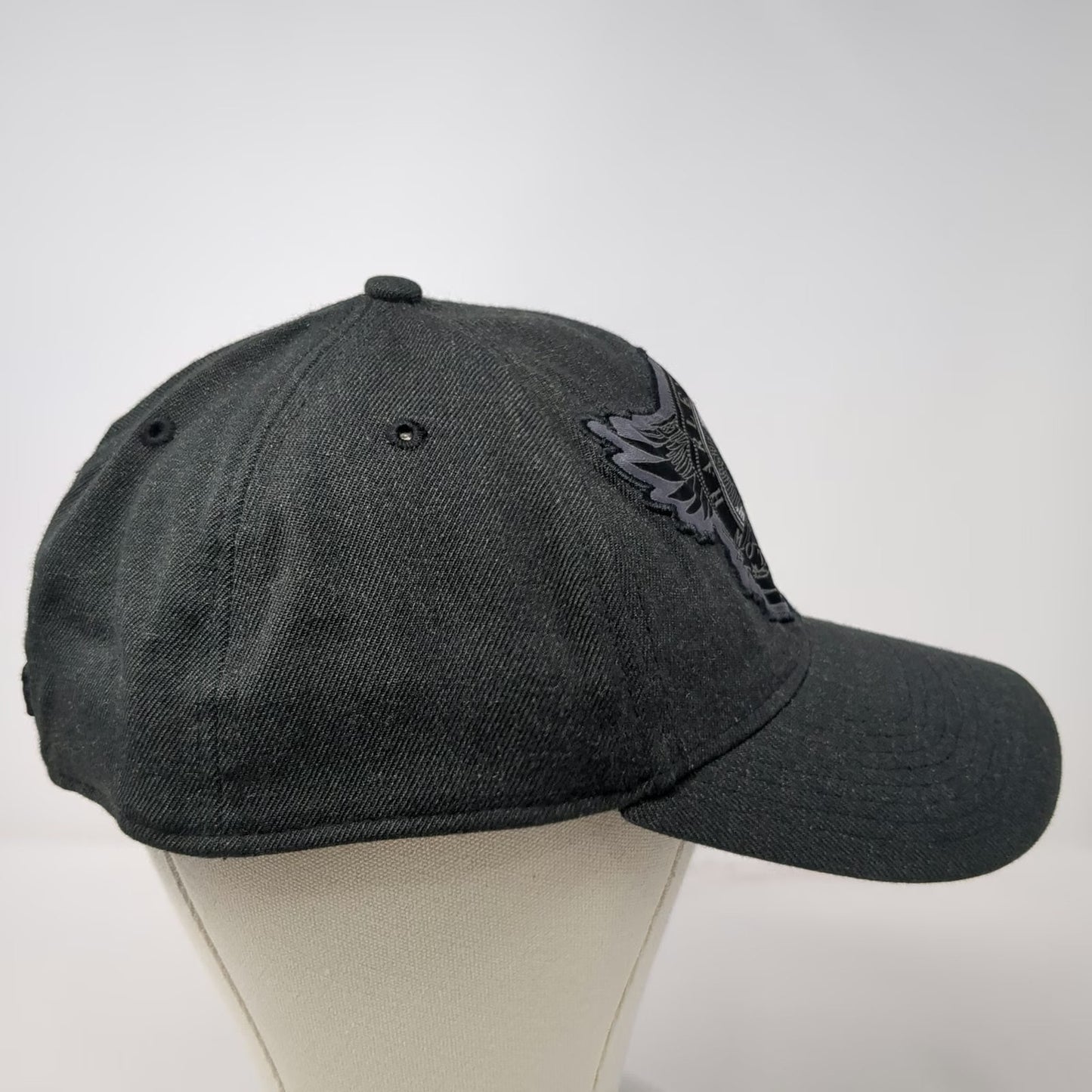 New Era Baseball Cap Black L Harley-Davidson Eagle Patch Stretch Hat 39THIRTY