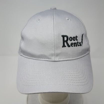 Root Rents Strapback Hat Gray One Size Adjustable Embroidered Port & Company