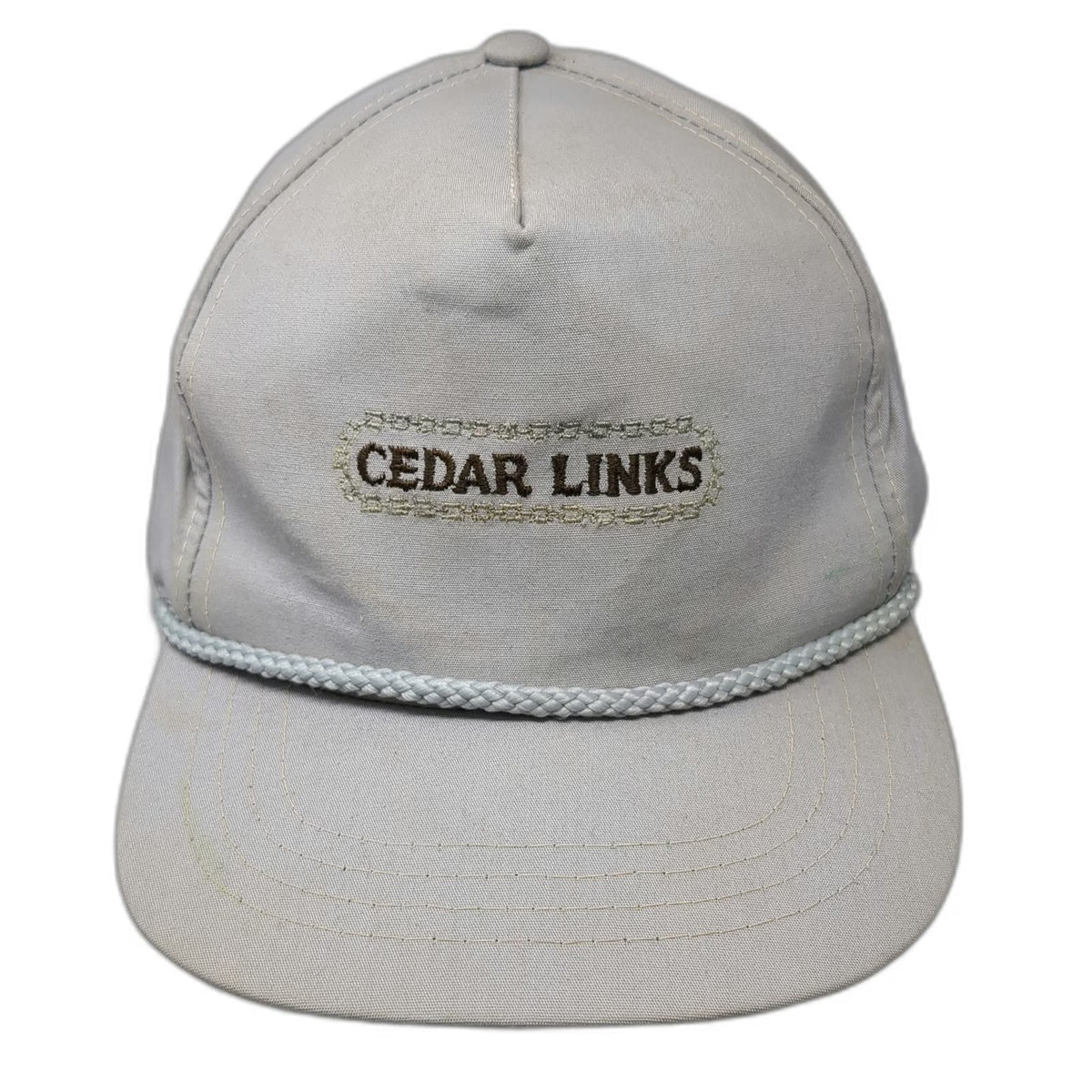 Town Talk 5 Panel Gray Hat One Size Snapback Rope Green Underbrim Cedar Links