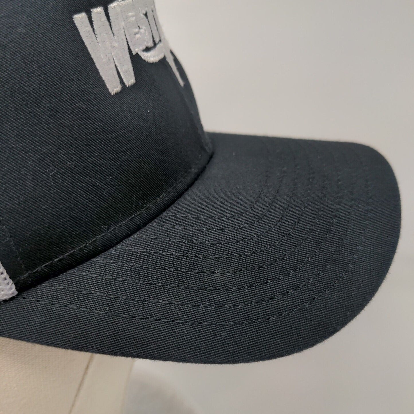 Westland Snapback Trucker Hat Black OS Adjustable Mesh Back Pacific Headwear